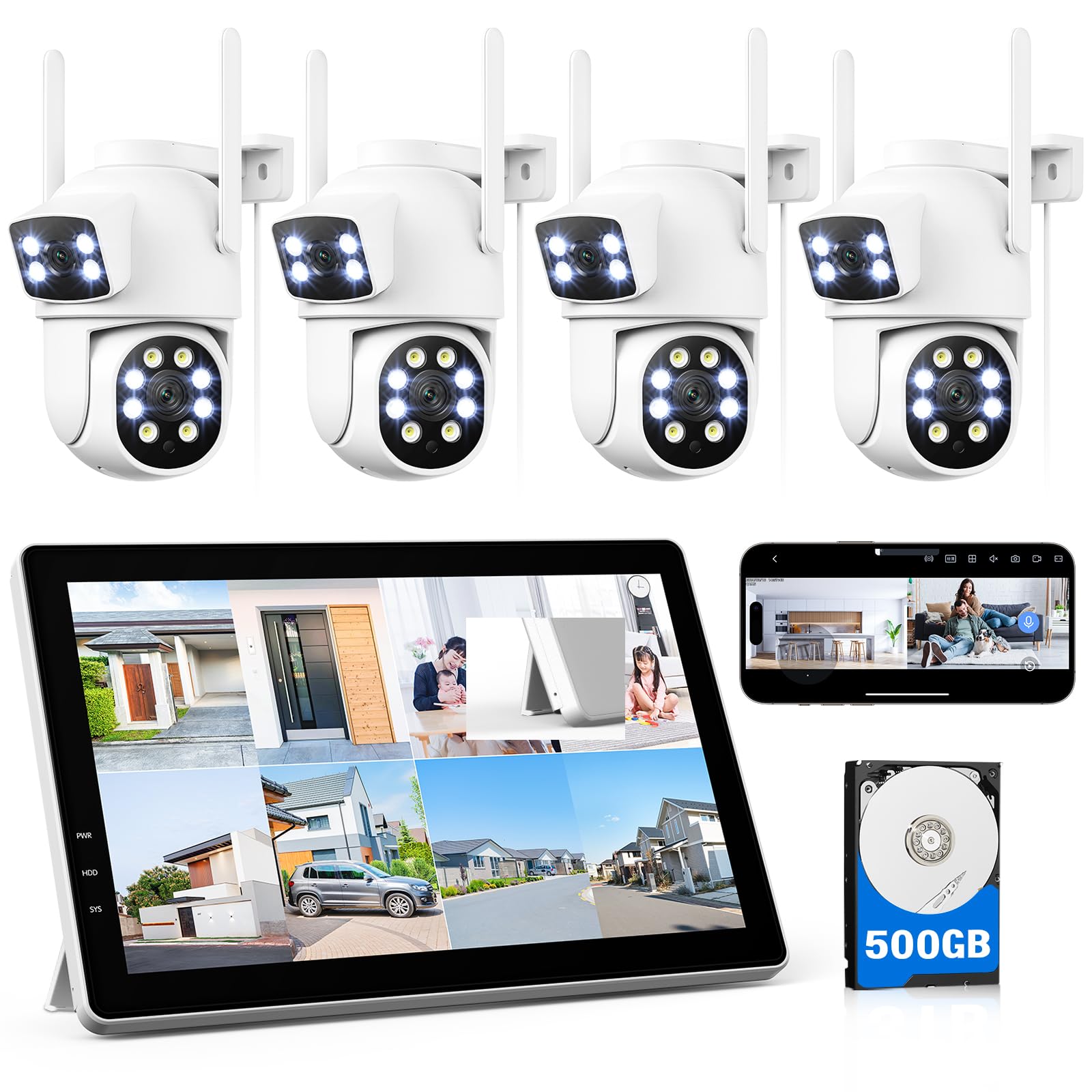 Amazon.co.jp: 【2.4 Ghz/5Ghz対応可能・二つ監視画面】CAMCAMP 防犯