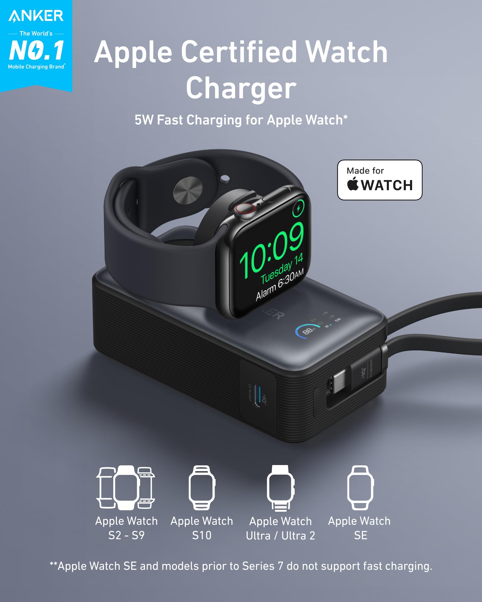 Amazon.com: Anker MagGo Power Bank for Apple Watch, Officially
