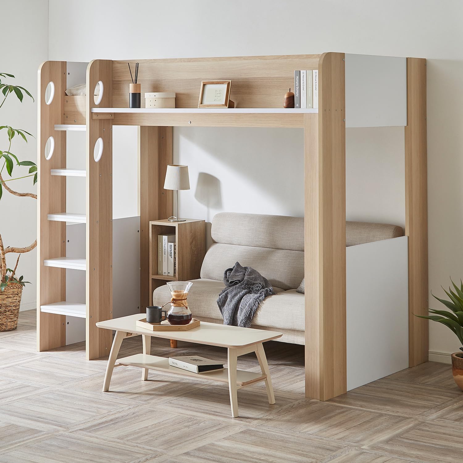 Amazon｜三栄コーポレーション ロフトベッド シングル ハイタイプ