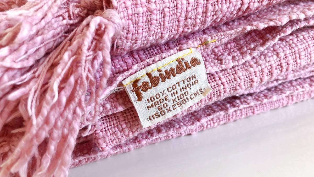 Amazon.co.jp: レア Fabindiaファブインディア サーモンピンクマルチ