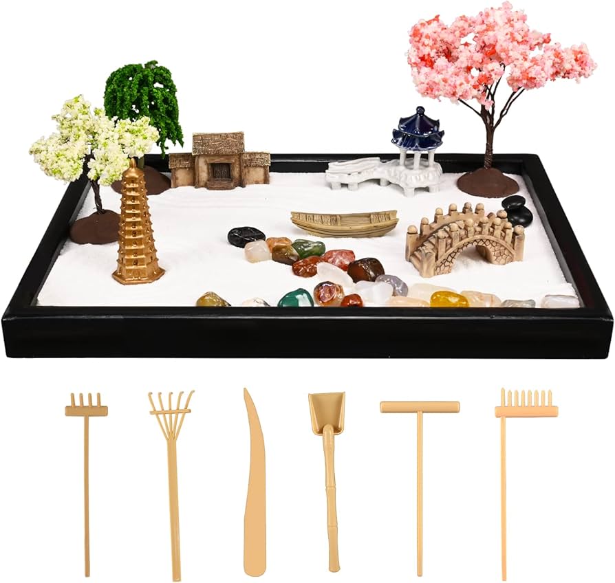Amazon.com: Yoquare Mini Zen Garden, White Sand, 10