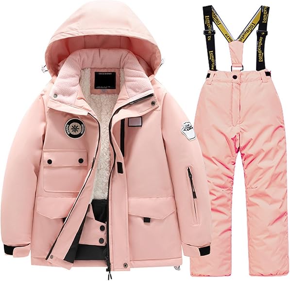 防水フード付きピンクジャケット 上下セット 防水フード付きピンク