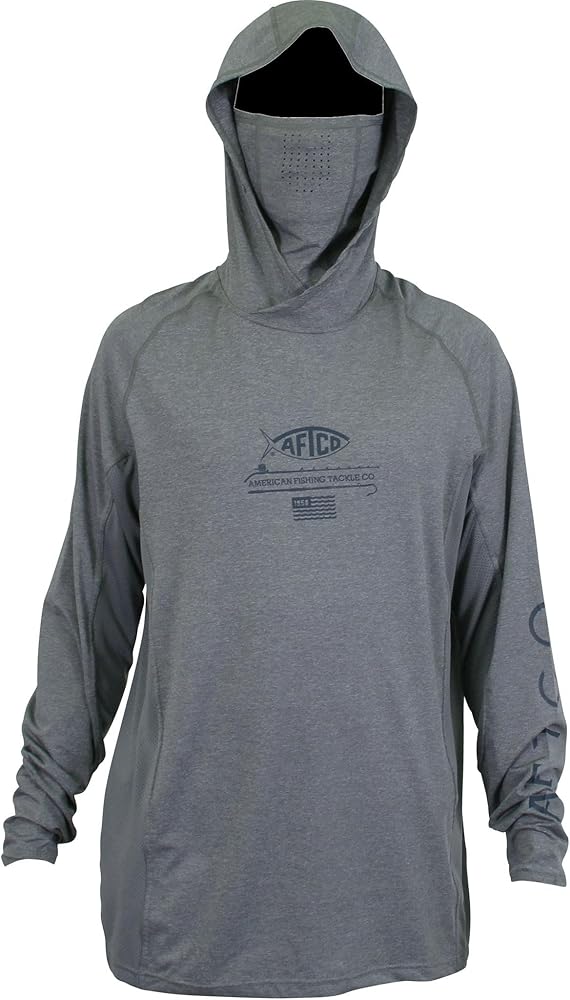 Amazon | AFTCO Barracuda Geo Cool フード付き L/S パフォーマンス