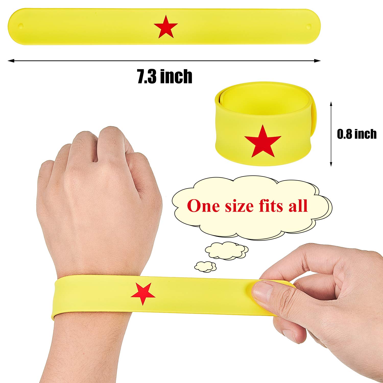 Amazon.com: WILLBOND 24 Pieces Slap Bracelets Yellow Slap Bracelet