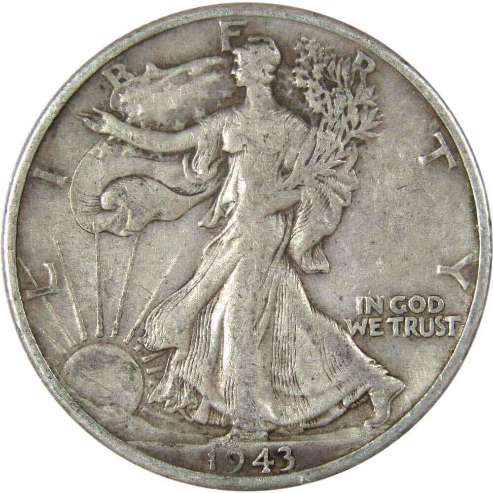 1943 D Liberty Walking Half Dollar VF Very Fine 90% Silver 50c US