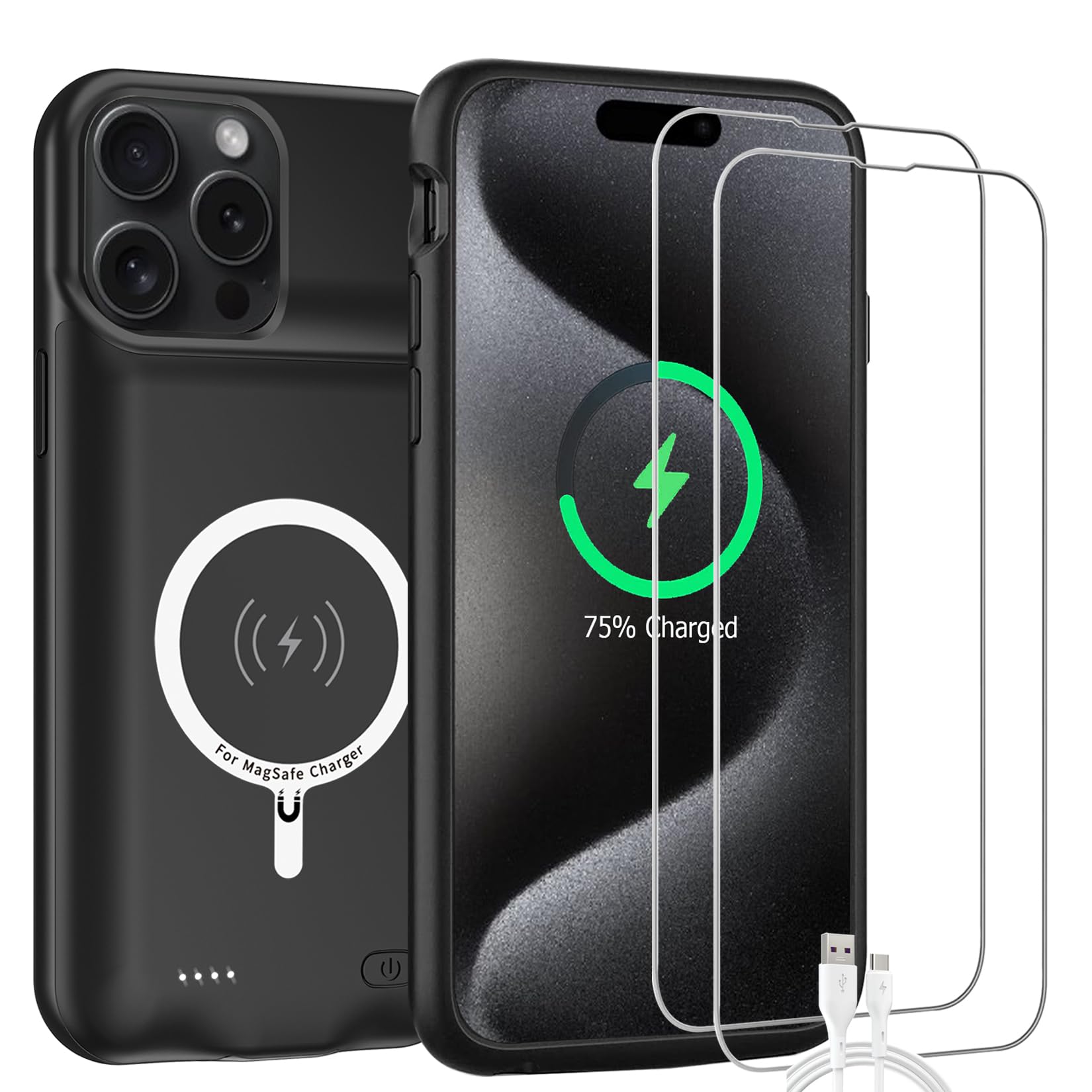 Amazon.com: Battery Case for iPhone 15 Pro Max, 12000mAh High