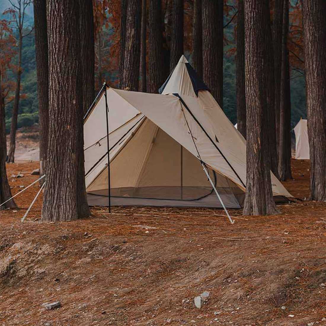 Amazon.co.jp: ワンポールテント インナーテント3~4人用 ソロテント 前