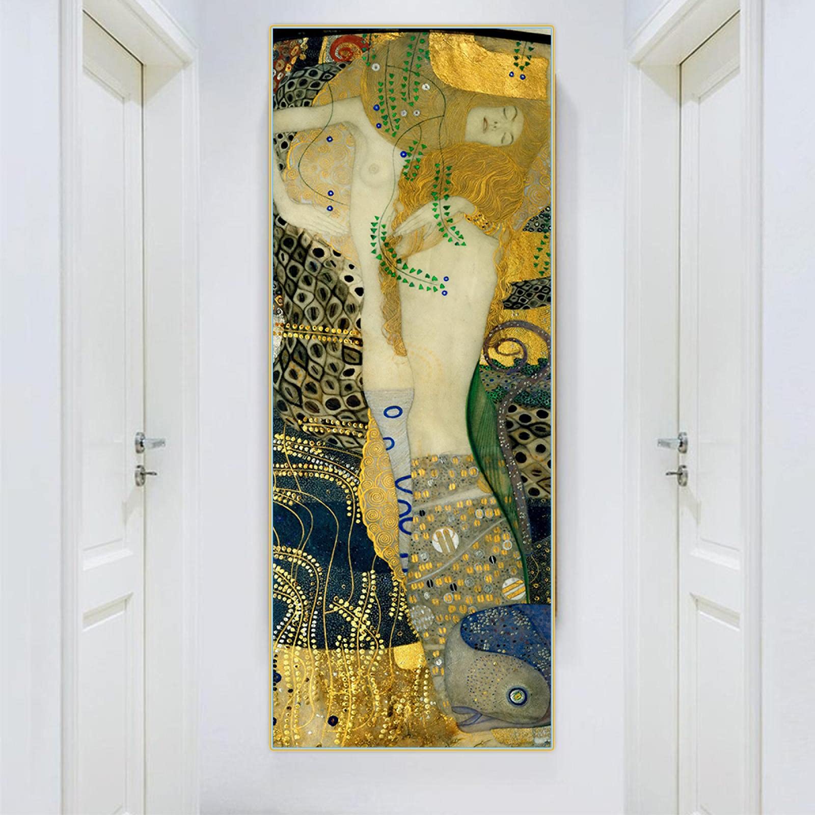 Amazon.co.jp: 印刷グスタフクリムト《水蛇I》キャンバスアートペイン