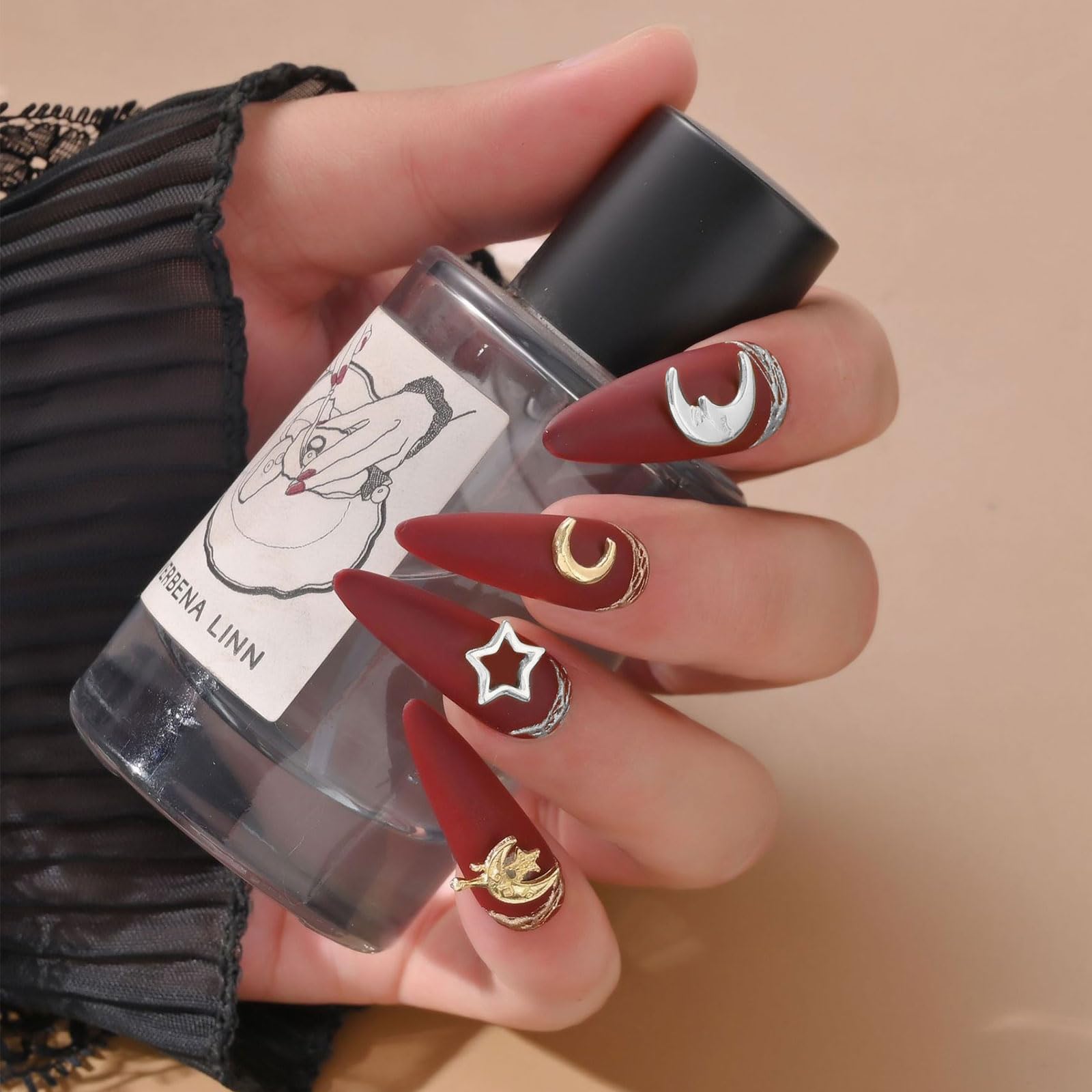 Amazon.co.jp: ネイルパーツ 星 月 120個セット 3D 立体 可愛い 月