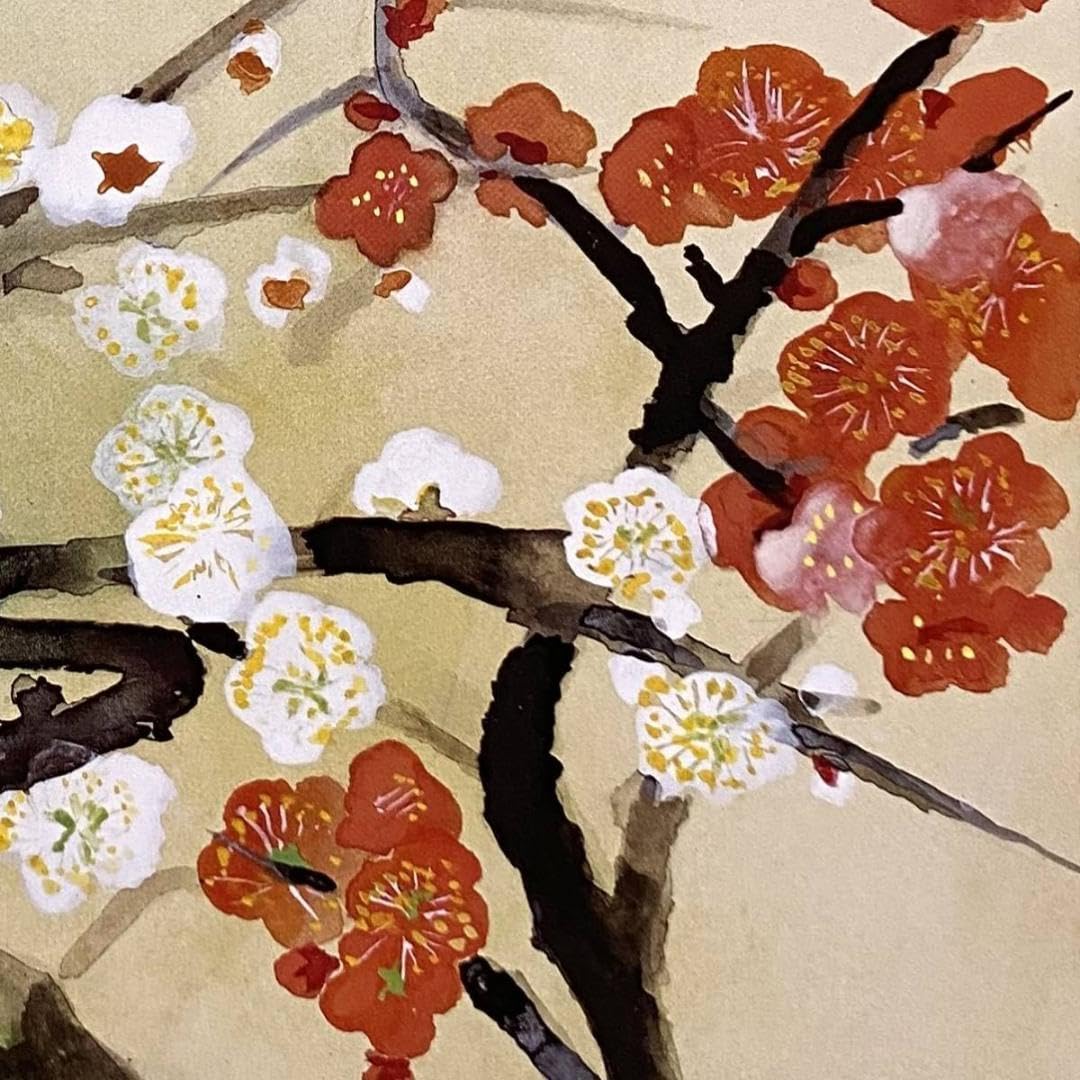 Amazon.co.jp: 奥村土牛、〈紅白梅〉、画集画、高級額額装付 : おもちゃ