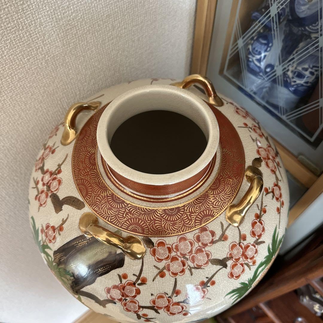 薩摩焼 金彩牡丹絵 沈香壺 蓋付花器 時代物 古美術 骨董品 2025年最新