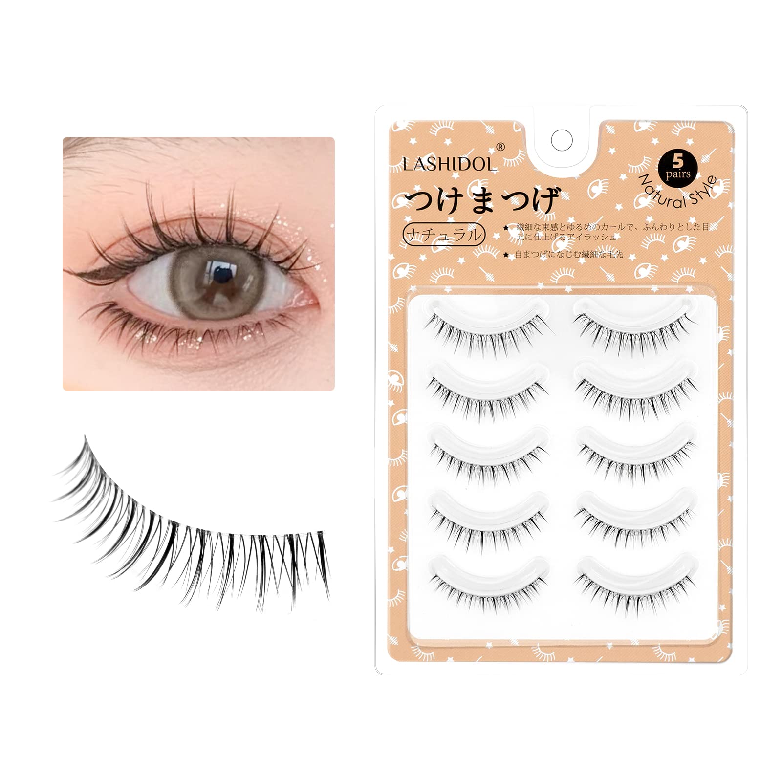 Amazon | LASHIDOLつけまつげ ナチュラル つけま 束感 まつ毛 つけ