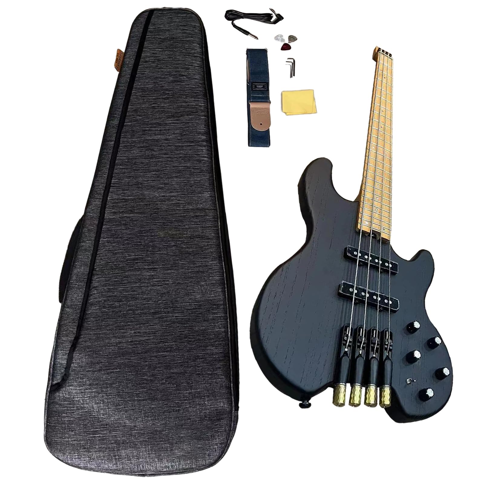 Amazon | 4弦ヘッドレスベースギター ASHボディとローストメイプル