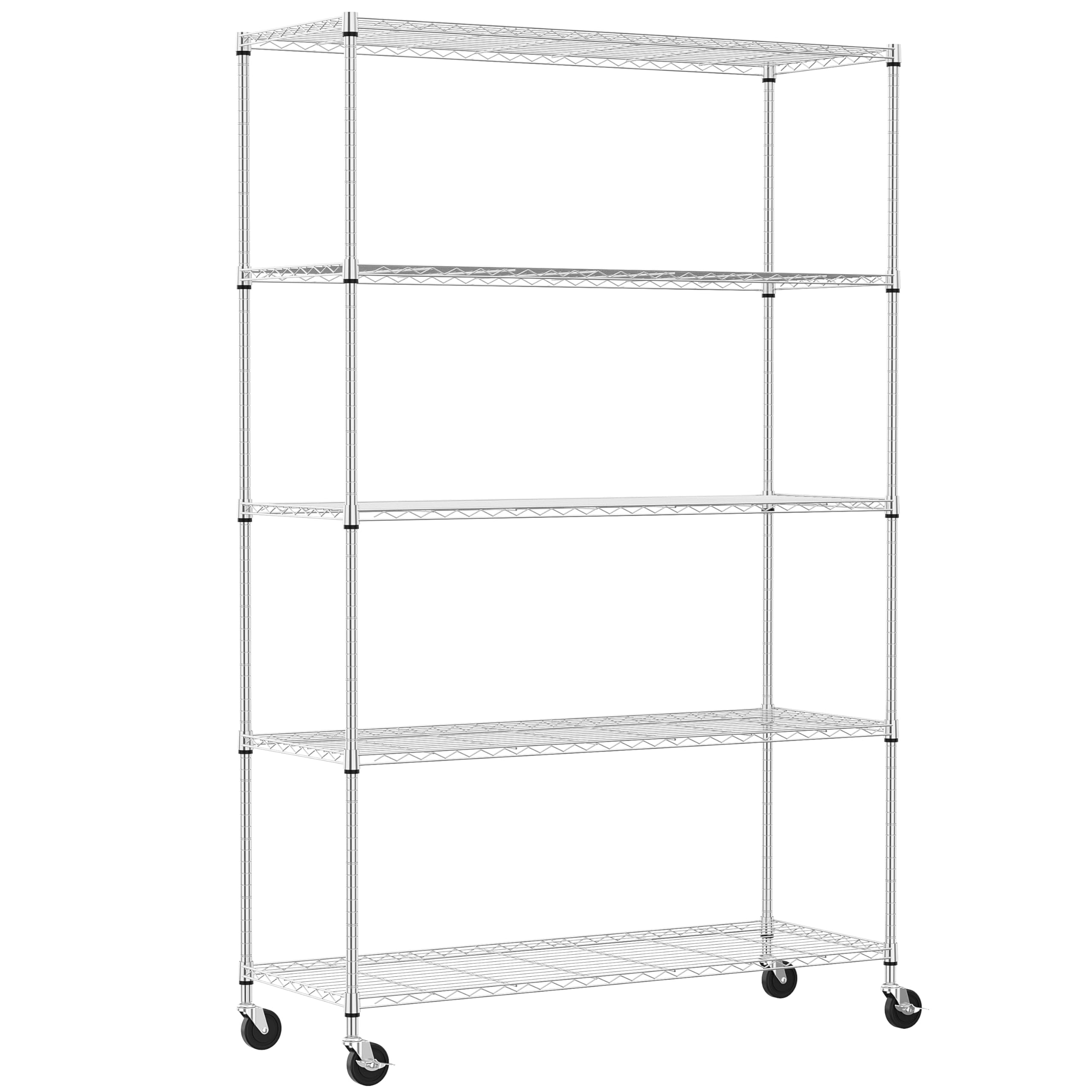 Amazon｜IZEUK スチールラック キャスター付き 5段 高さ伸縮メッシュ
