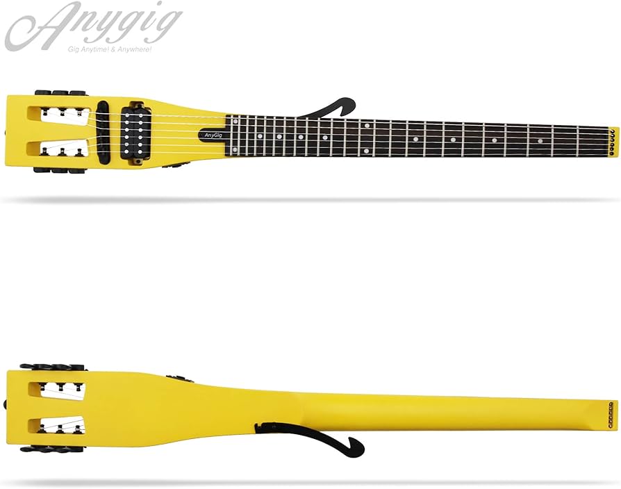 Amazon | Anygigポータブルトラベルエレキギター 82CM 1.6KG イエロー