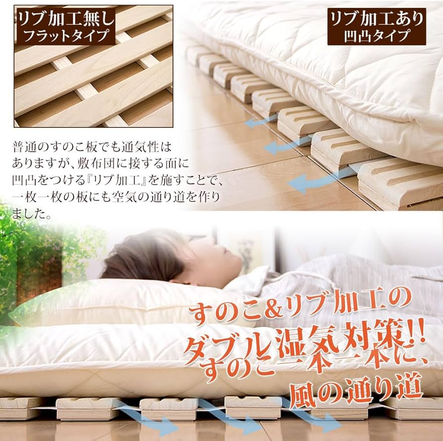 Amazon｜タンスのゲン ベッド セミダブル すのこ 折りたたみ 完成品