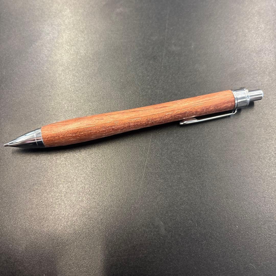 野原工芸 花梨 シャープペンシル シルバー 斑紋黒染色パーツ 野原工芸