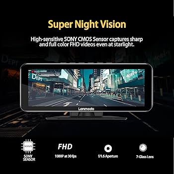 Amazon.com: LANMODO Vast Pro Dash Cam Front and Waterproof Rear