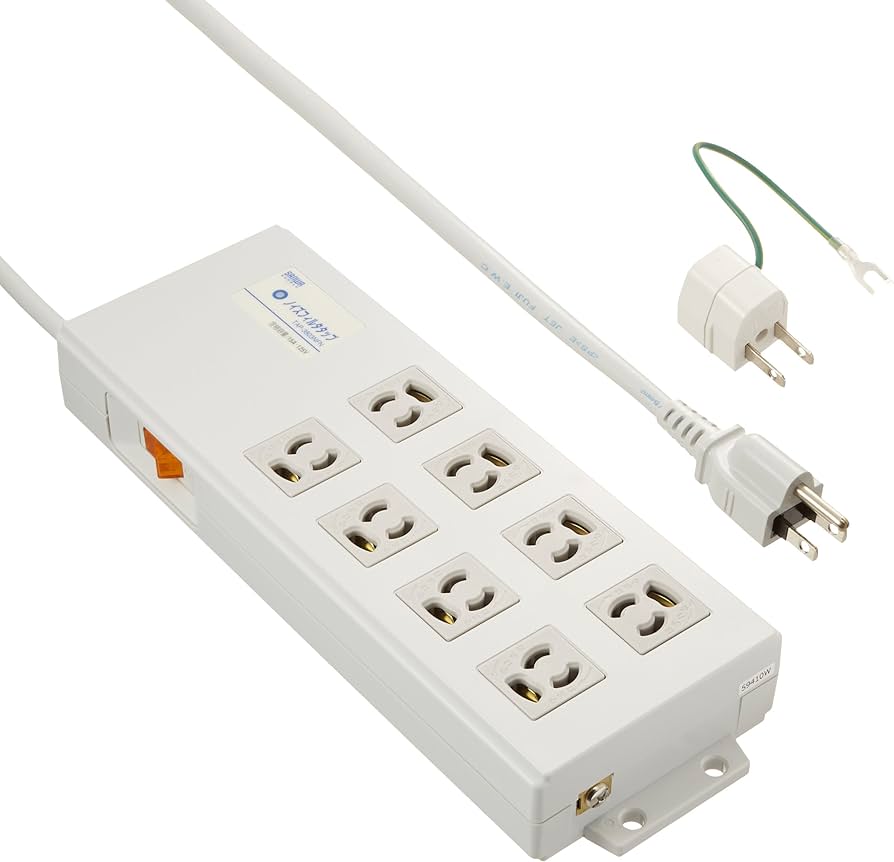 Amazon.co.jp: サンワサプライ ノイズフィルタ内蔵タップ 3P 8個口