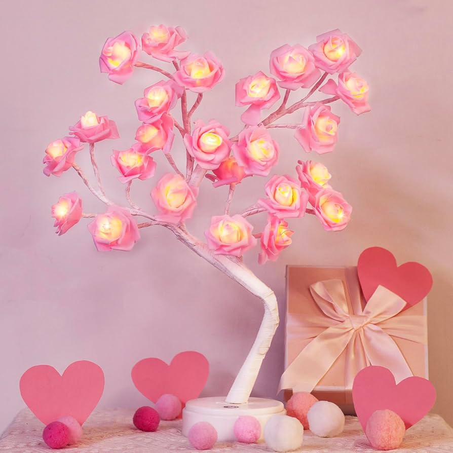 Amazon.com: EAMBRITE Rose Flower Lamp, Rose Tree Lights Pink Room