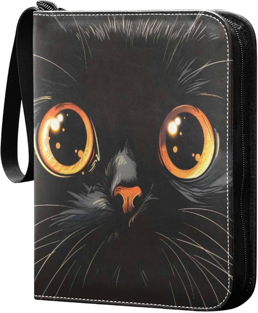 Amazon.com: Msyxl Cute Black Cat Face Card Binder 4-Pocket, 400