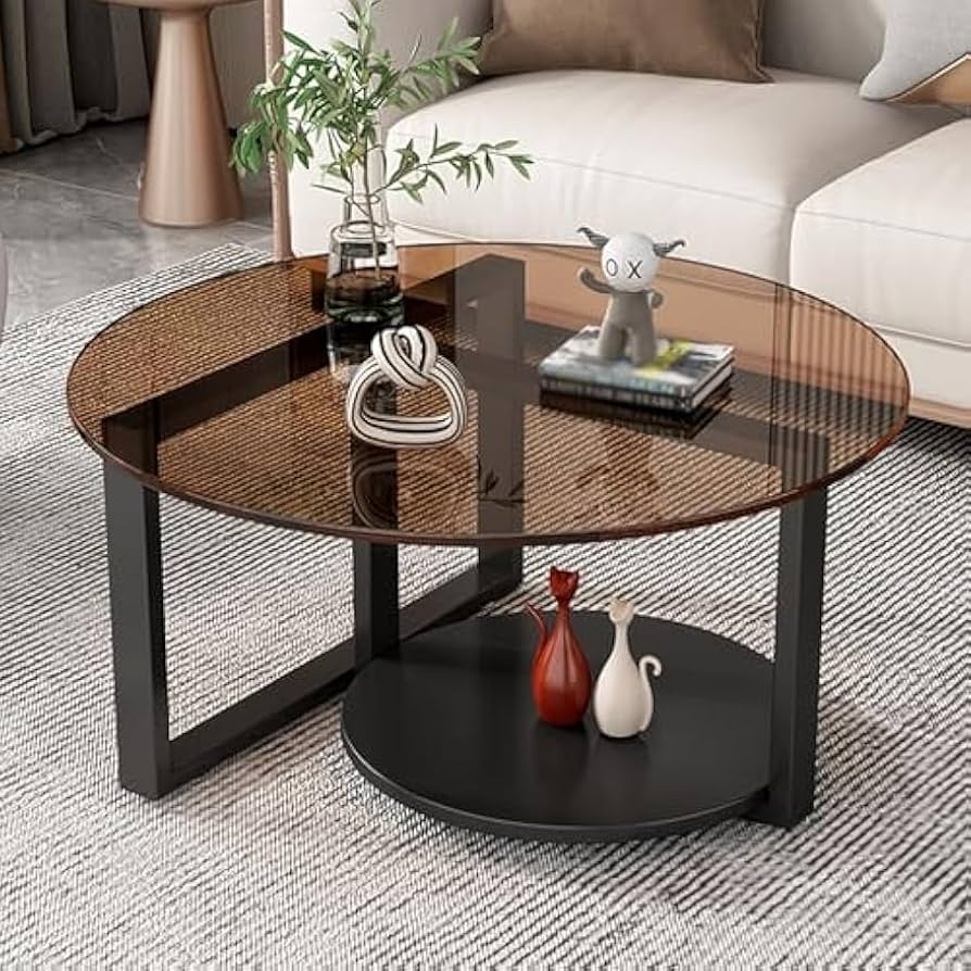 Amazon.co.jp: Catonlifer ローテーブル ガラスコーヒーテーブル