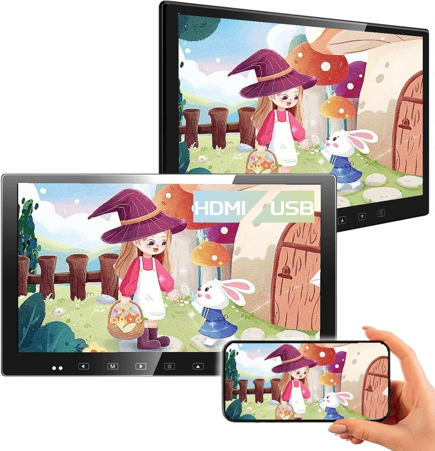 Amazon.co.jp: 【超薄型】SAKUKA ヘッドレストモニター HDMI 13.3