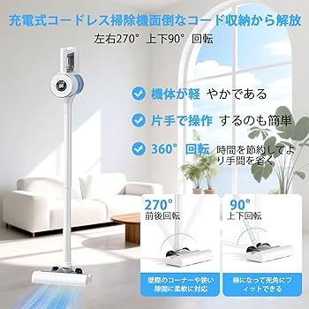 Amazon | 掃除機 コードレス 65,000 Pa超強力吸引力【2025業界初です