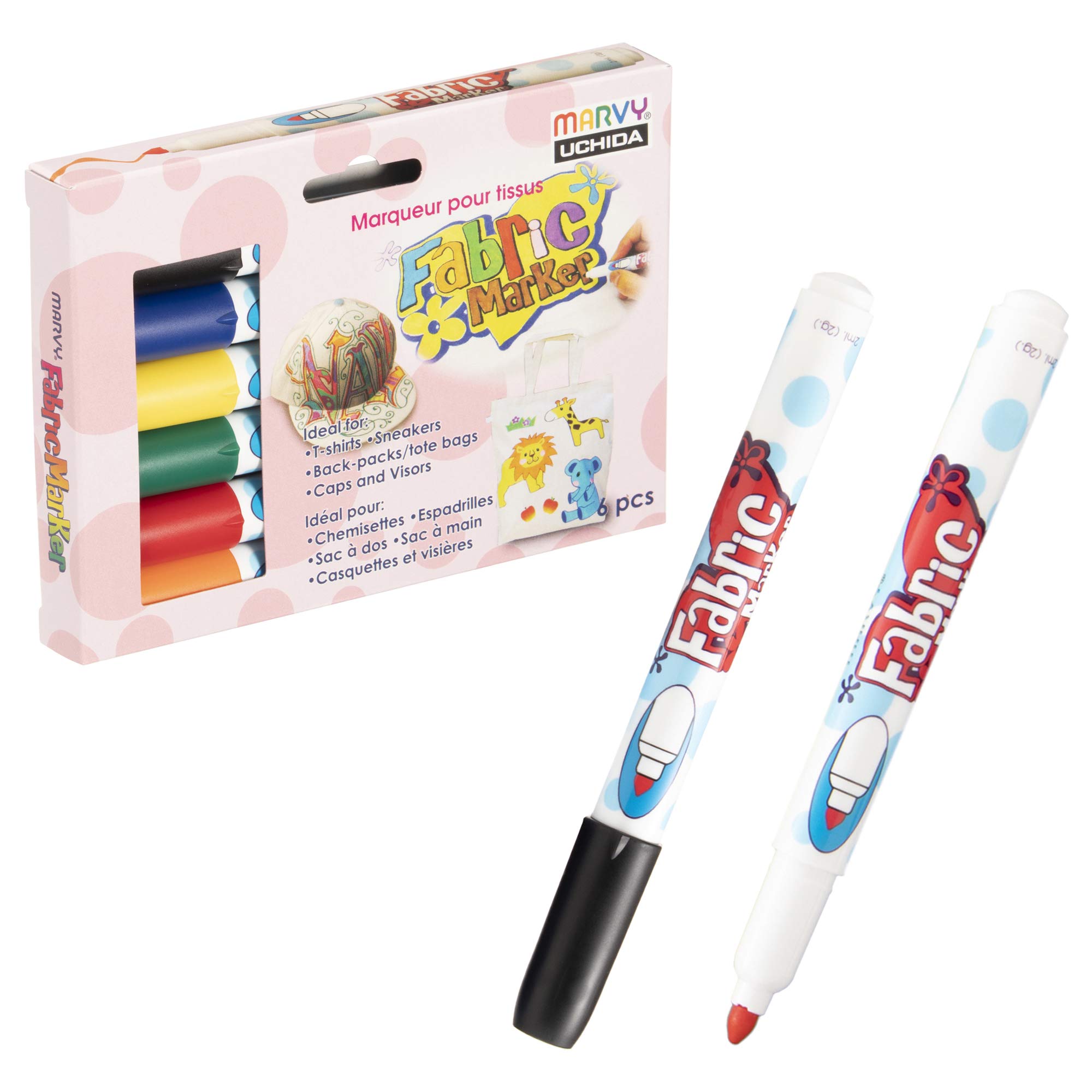 Amazon | マービー 560 ファブリックマーカー 基本色6色セット 560-6A