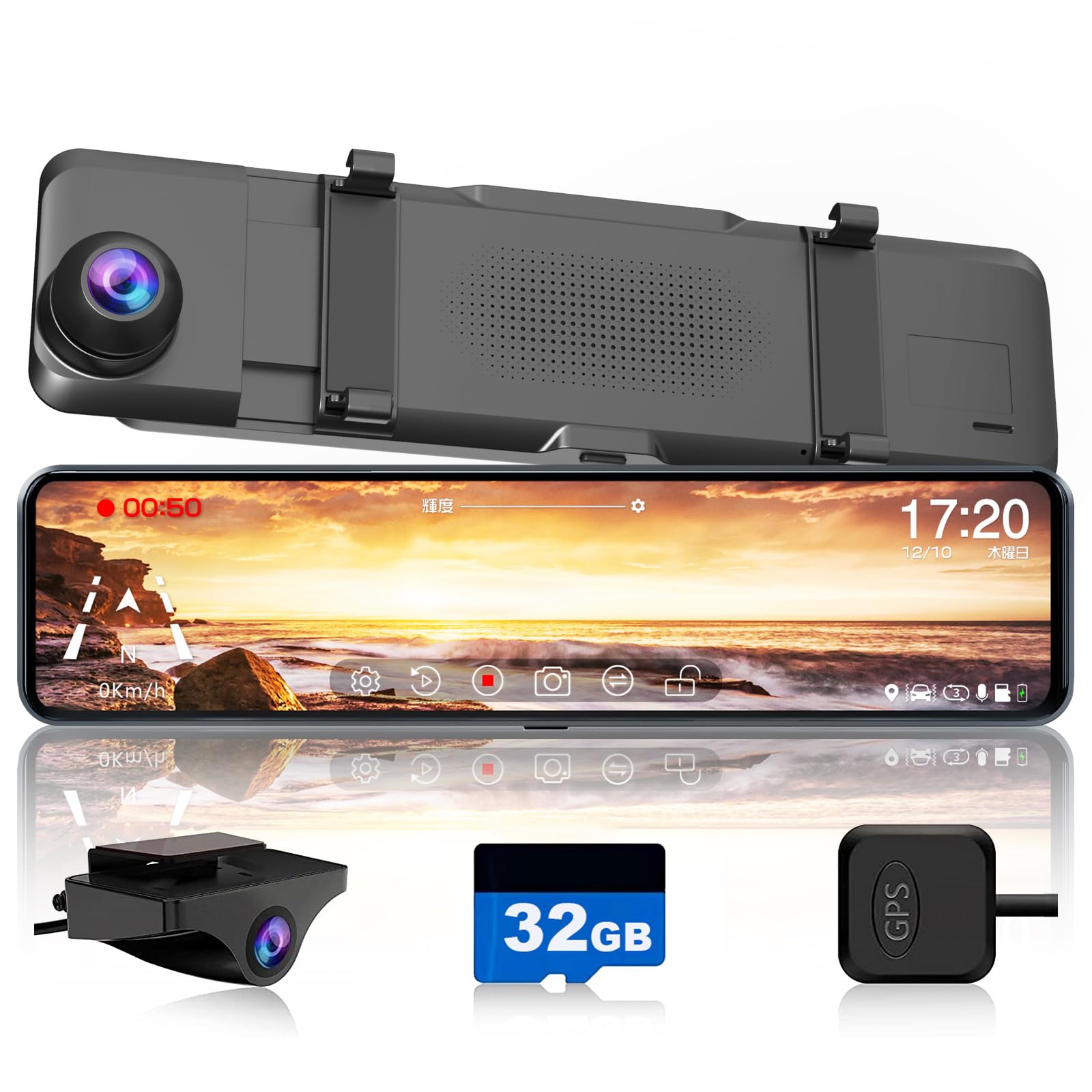 Amazon.co.jp: JADOドライブレコーダー ミラー型 前後カメラ【G810初代