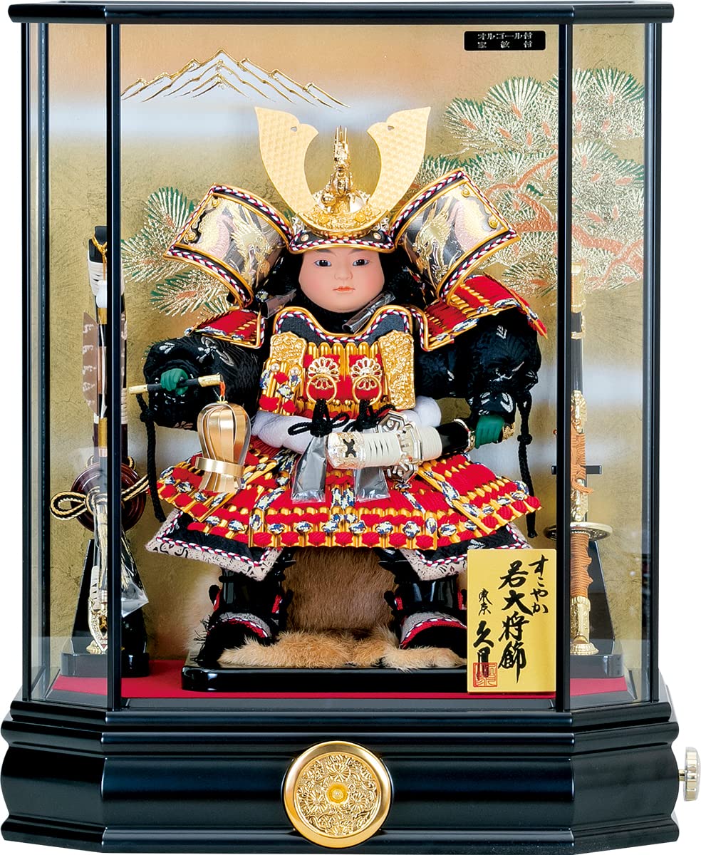 五月人形【着用兜飾り・オルゴール、陣羽織付き】 ケース入り 兜 着用