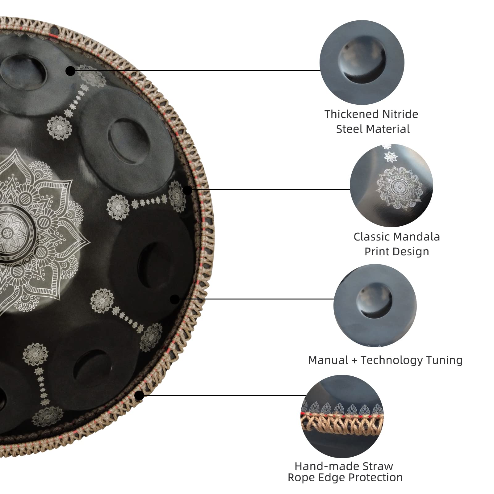 Amazon.com: 22 Inches 10 Notes D Minor 432HZ Adult's Steel Handpan