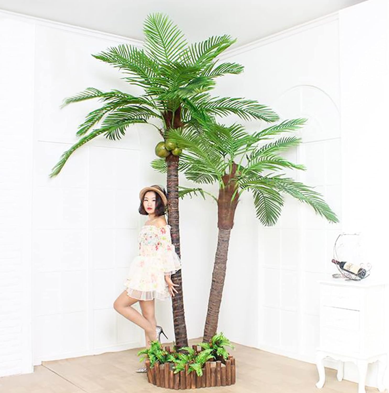 Amazon｜ヤシの木, 椰子の木 観葉植物, 人工観葉植物, 立派な幹を持つ