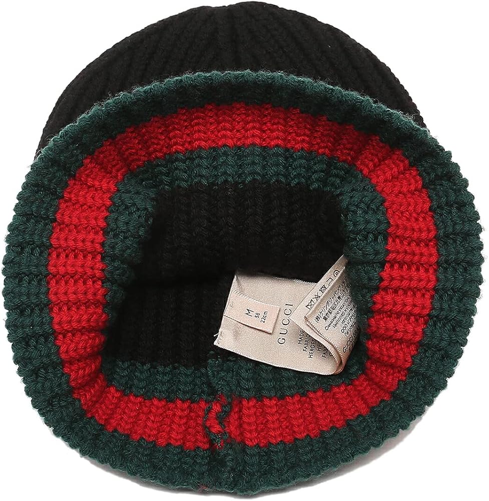 Amazon | [グッチ]帽子 ニットキャップ ブラック メンズ レディース