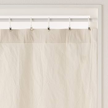 Amazon｜無印良品 綿洗いざらし平織ノンプリーツカーテン 生成 幅100
