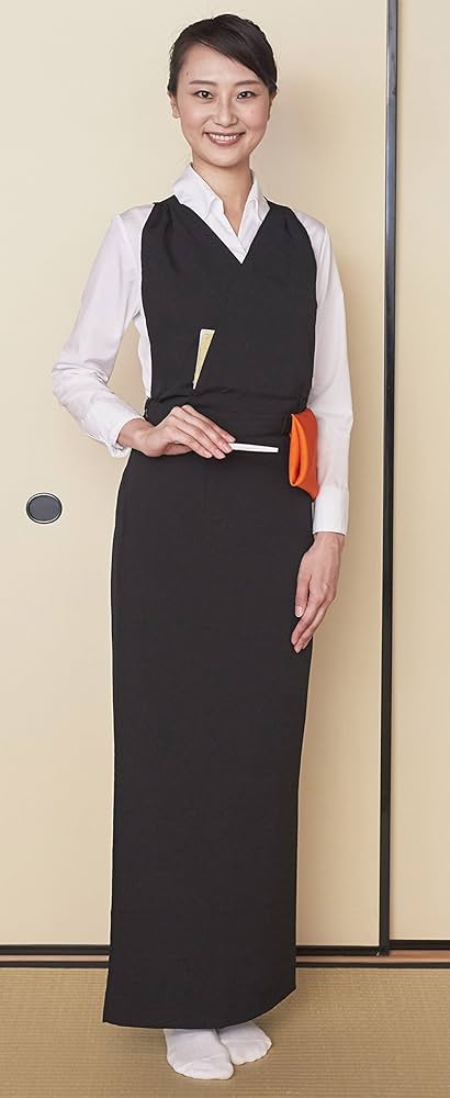 Amazon｜茶道のお稽古エプロン 扇子ポケット付き M, 玄（黒)｜エプロン