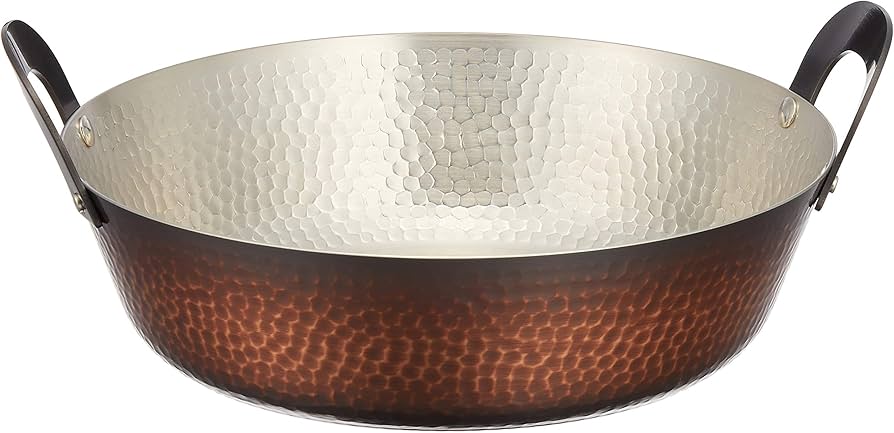 Amazon｜新光金属 天ぷら鍋 素銅 21cm IH対応 ミニ卓上天ぷら鍋 FS