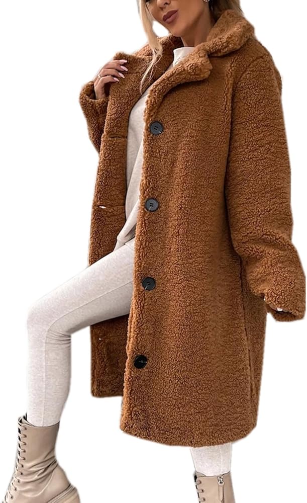 Amazon.com: BINDAN 2023 Womens Winter Faux Fur Coats Long Sleeve