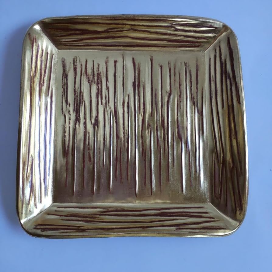 Amazon.co.jp: 金工師 木村清五郎 紅銅四方盆 菓子盆 共布 共箱 栞