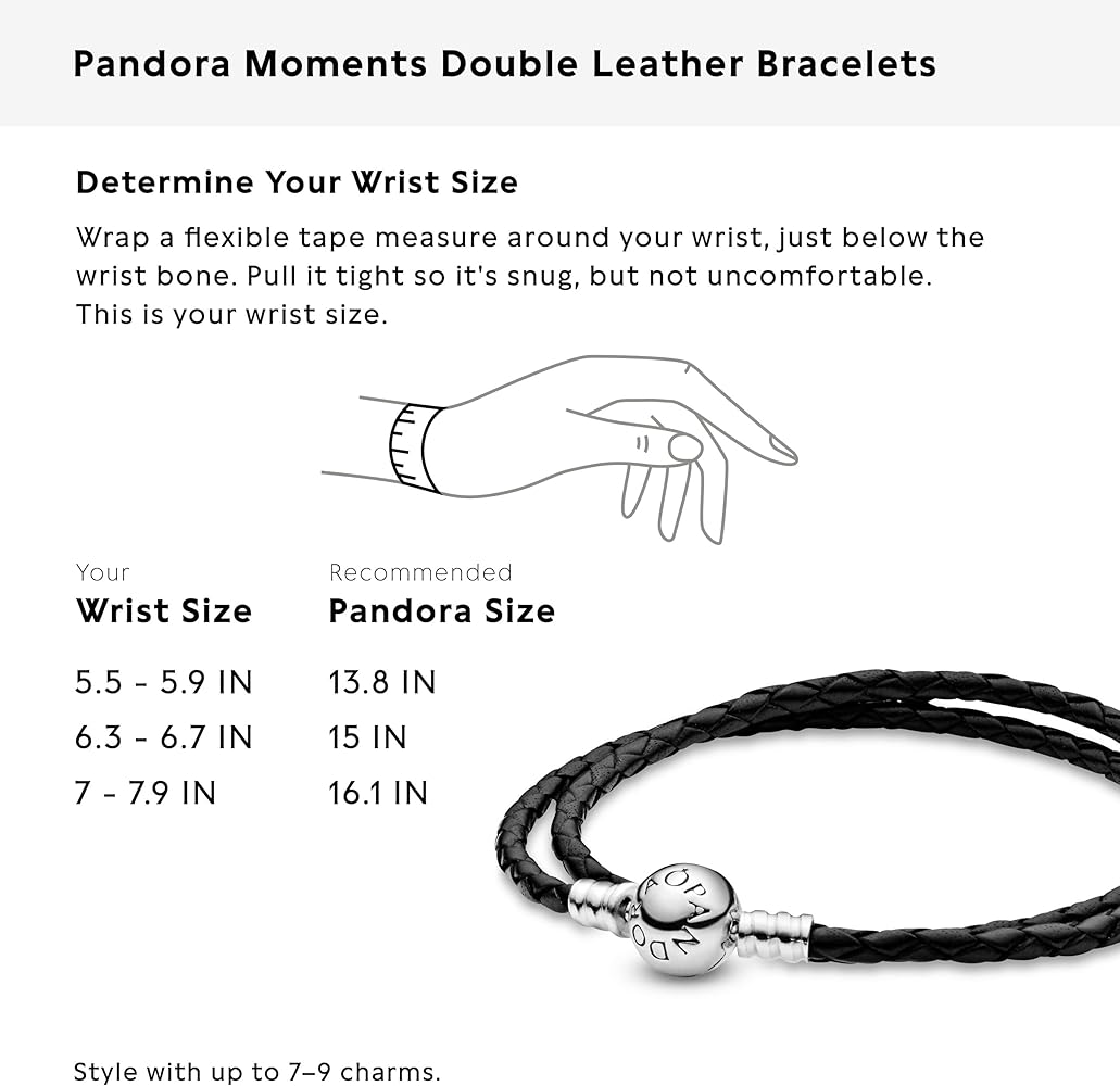 Amazon | PANDORA ダブルウーブンレザーブレスレット - PANDORA