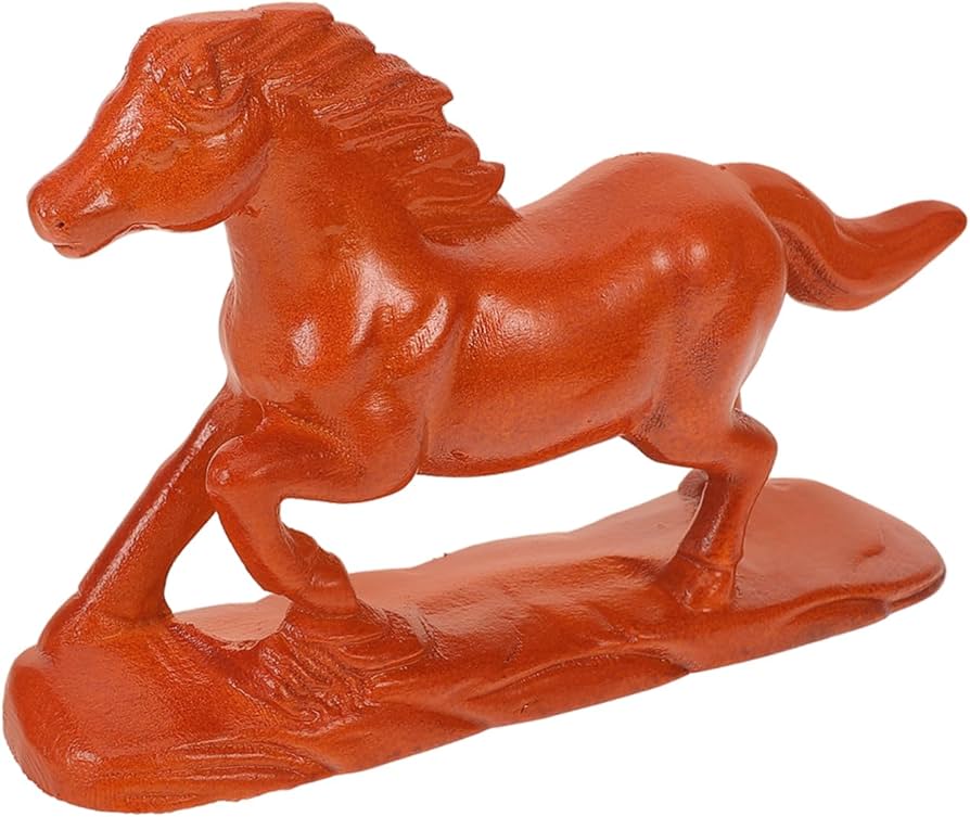 Amazon.co.jp: HOOTNEE 木製馬の置物 馬の彫刻 デスクトップ装飾 家用
