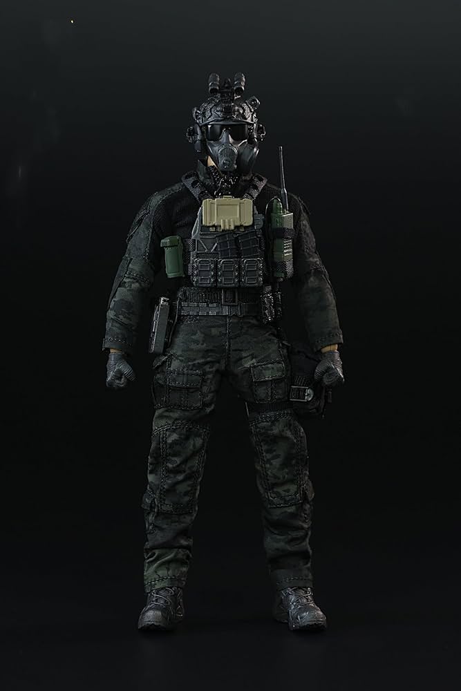 Amazon | HASUKI 1/12 フィギュア Black Ops 兵士 SALVO 素体、ヘッド