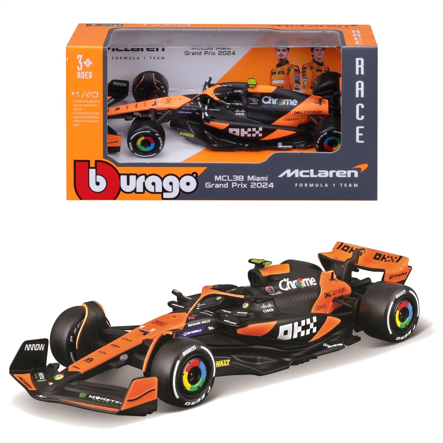 Amazon | Bburago（ブラーゴ） 2024年モデル 1/43 F1 マクラーレン