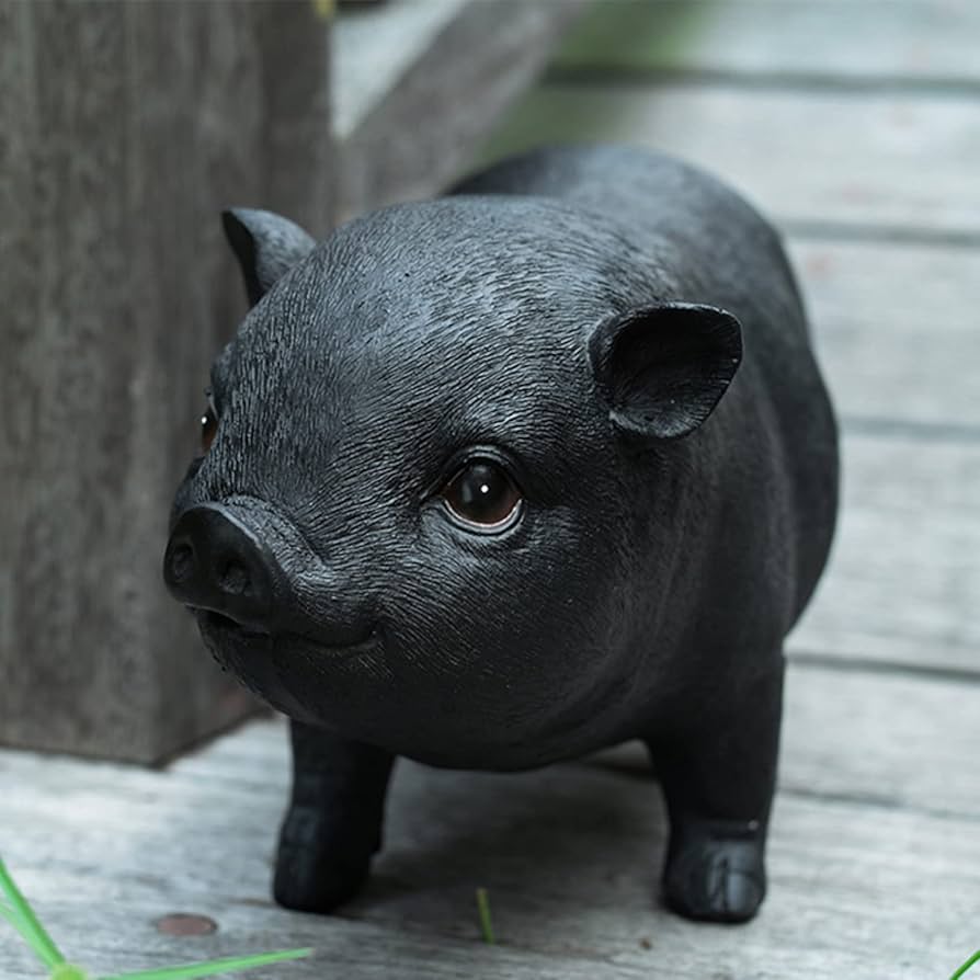 Amazon.co.jp: ぶた 置物 置き物 雑貨 ブラック 豚 ブタ ピッグ