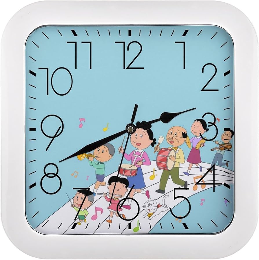 Amazon.co.jp: サザエさん掛け時計 静音 連続秒針 壁掛け時計 掛時計