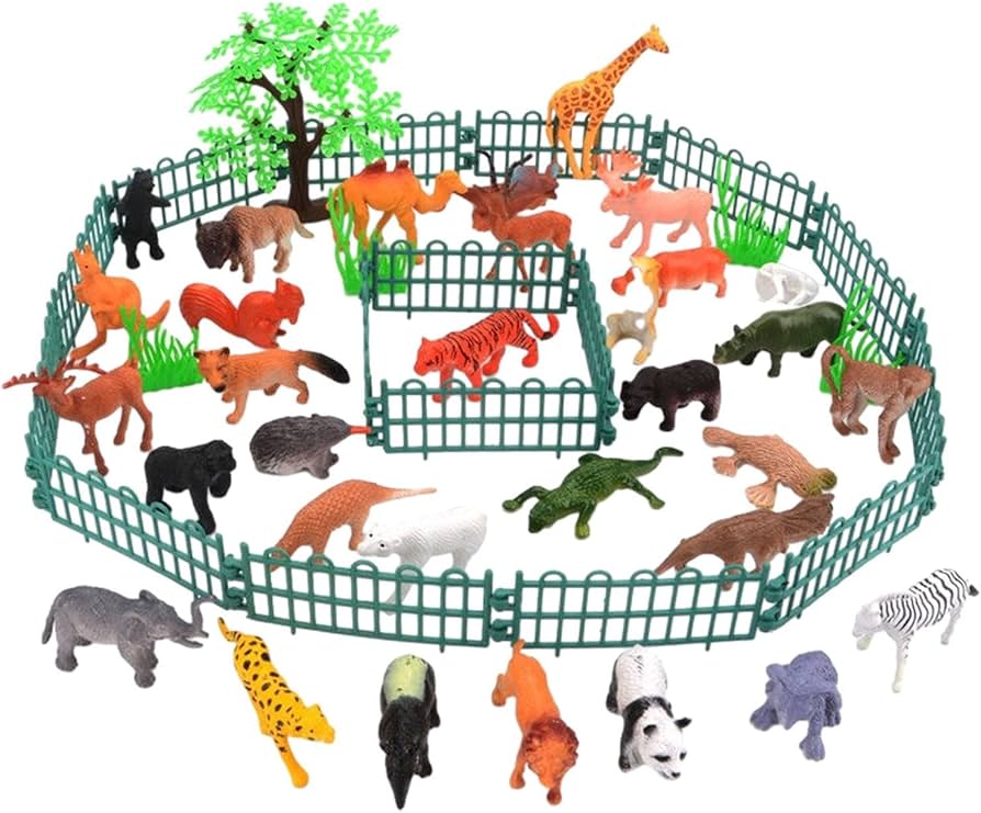 Amazon.co.jp: Colaxi 53x ミニ動物フィギュア動物園動物プレイセット