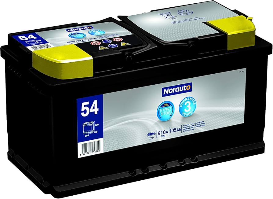 Amazon | Norauto ノルオート AGMバッテリー No.54 105Ah 910CCA H9