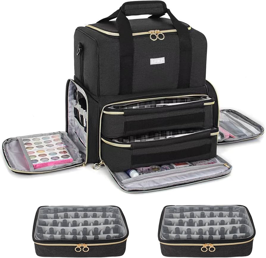 Amazon | ネイル マニキュア 収納ケース 二層式 ボトル80本(15ml)と