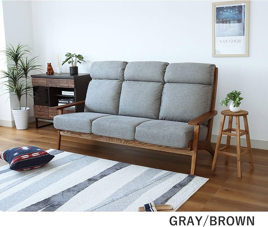 Amazon｜【 マナベ 】 3人掛け ハイバック ソファ 幅172 高さ96