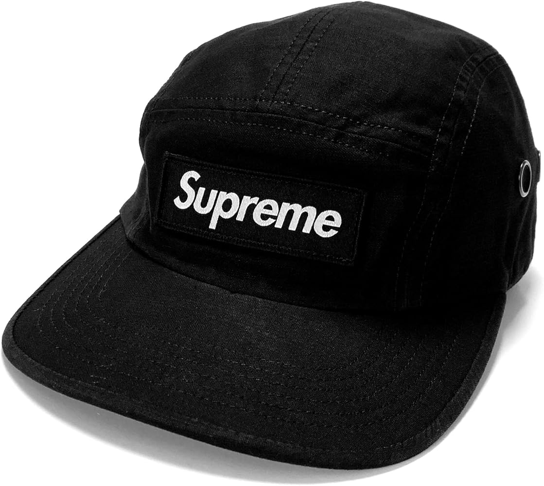 モモカ様supreme ブラックロゴキャンプキャップ Amazon.co.jp